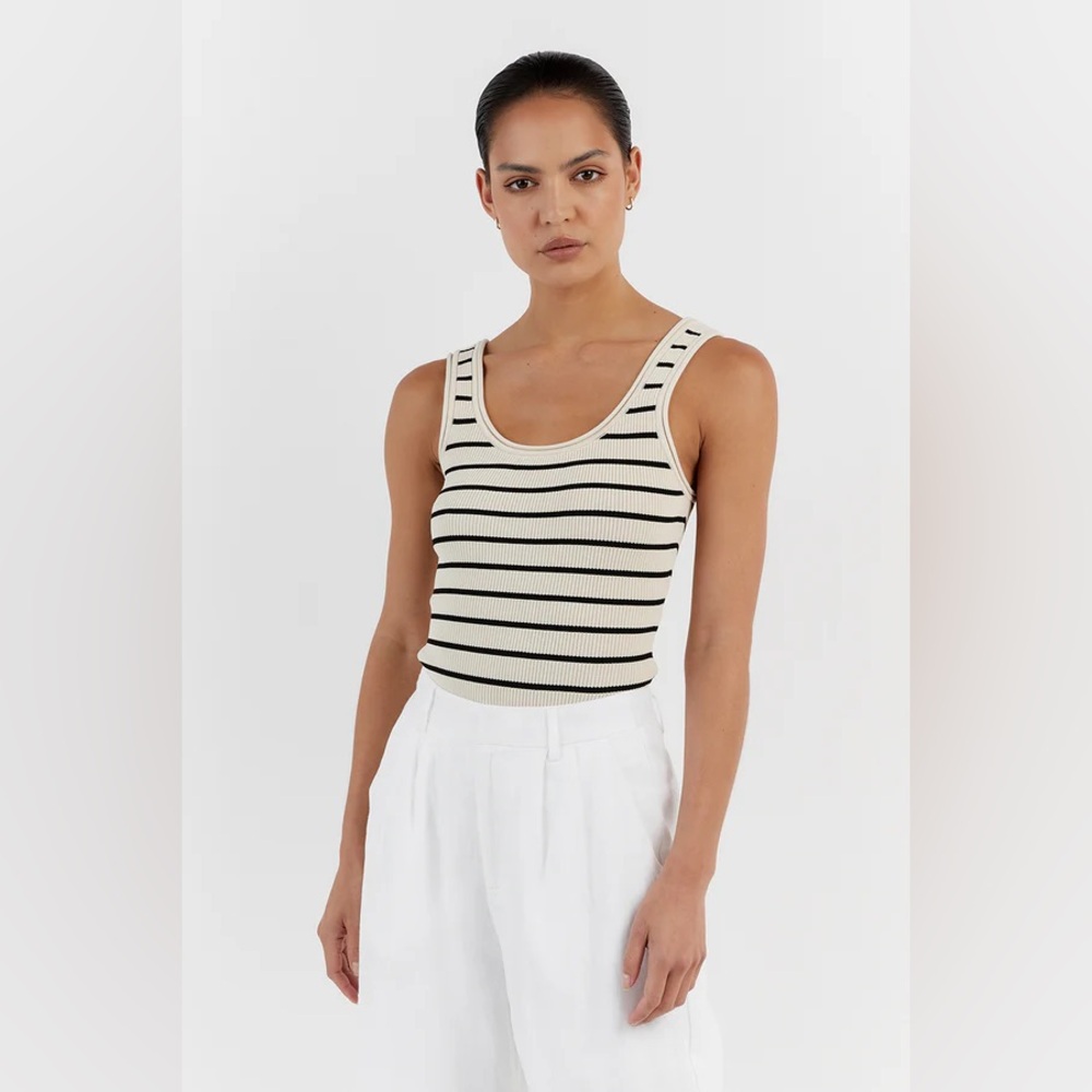 NWT DISSH BILLIE BUTTER STRIPE KNIT TANK